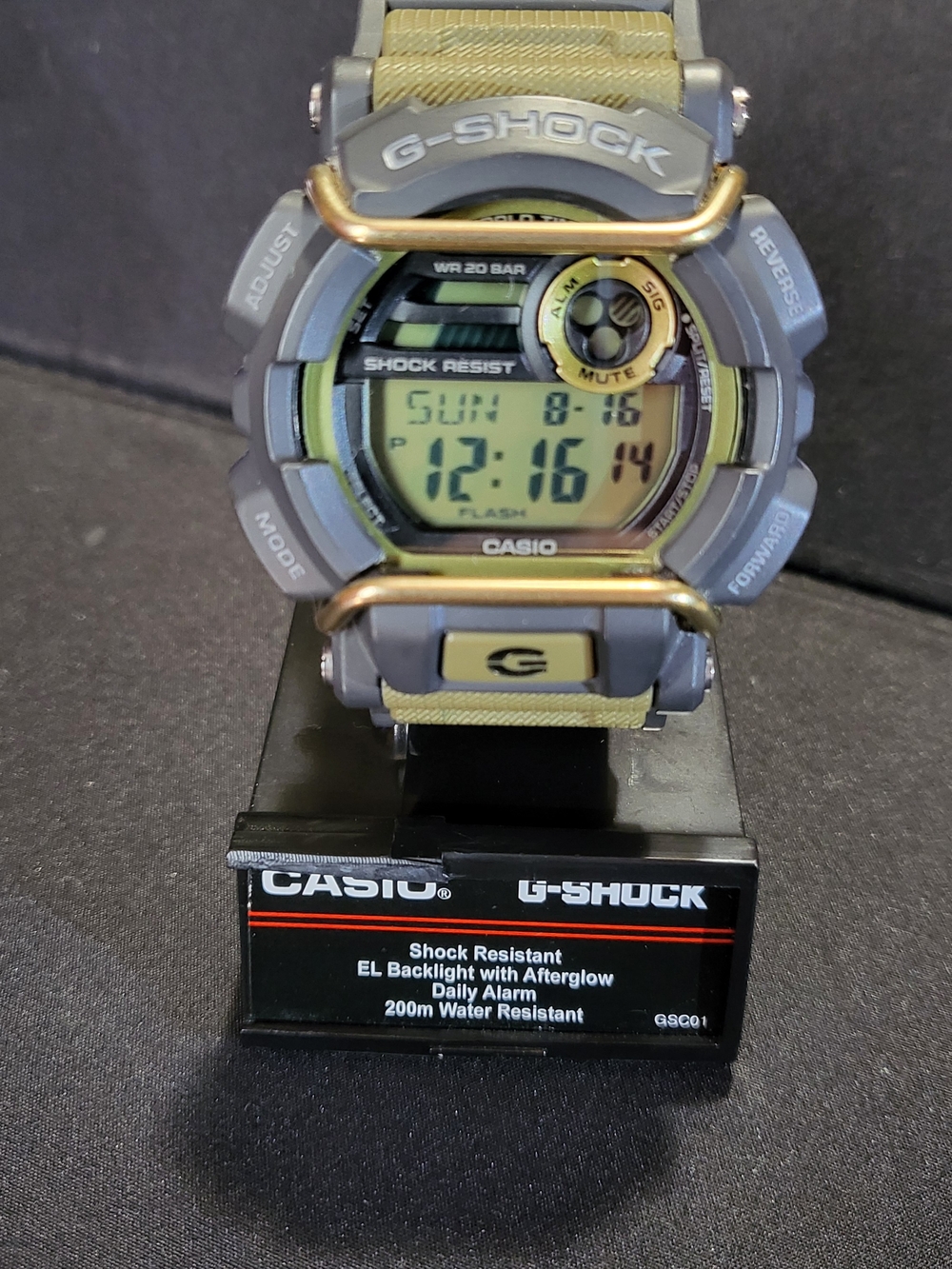 Casio G-Shock GD-400 Digital Sport Watch - Olive Green & Gold